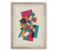 Collage Geometric Framed Wall Art Print A3 (42×29.7cm) Oak, Wall Decor for Living Room, Bedroom, Office & Home, Ready to Hang, Art Gift
