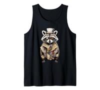 Collage Newspaper Art Raccoon Trash Panda Raccoons Tank Top
