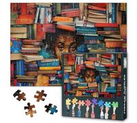Collage of Various Books - 1000 Piece Puzzle for Adults - Facial Portraits of African Women Unique Cut Pieces - Jigsaw Puzzles Stress Relief & Family Game Night - Finished Size 27.5" x 19.6"/70*50cm