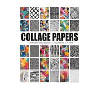 Collage Papers: 60 Original Colors Pattern Prints For Collage, Arts & Crafts: Themed Paper Collage Scrapbook Kit, Cool Colors