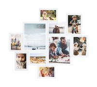 Collage photo frames set for creative wall decoration, White
