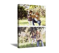 Collage Picture Canvas Prints 2 Photo Custom Collage Wall Art Personalised Poster with Your Kids Family Wedding Images Customised Wall Art for Living Room Home Decor (12x18in(30x45cm) Frame)