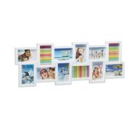 Relaxdays Picture Frame Collage, Photo Gallery for 12 Pictures, XL Hanging Frame, Multi Photo, White