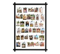 Collage Picture Frame,Photo Display Board with Clips,Hanging Pictures Frames Photos Wall Decor for Wedding Graduation Party Birthday Greeting Letter Christmas Cards Holder Organizer,100cm(Black)