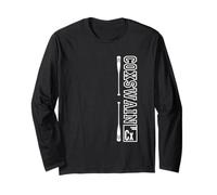 Collage Rowing Oarsman Coxswain Upside Down Oars Cx Initials Long Sleeve T-Shirt