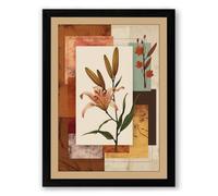 Collage Study Botanical Framed Wall Art Print A2 (59.4×42cm) Black, Wall Decor for Living Room, Bedroom, Office & Home, Ready to Hang, Art Gift