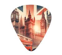 Collage-Vintage-Of-London 12 Pack Guitar Picks With 3 Thicknesses And Storage Box, Abs Plectrums For Electric Bass Guitar Players