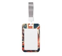 Collage-Vintage-of-London Abs Vertical Id Badge Holder, Name Badge with Clear Scanning Film