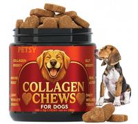 Collagen Chews for Dogs UK | Daily Treats Dog Joint Supplement with Glucosamine, Chondroitin, MSM, Omega-3, Probiotics & Biotin | Supports Mobility, Skin & Coat, Gut Health | Natural Chicken Flav
