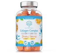 Collagen Complex - 90 Natural Orange Flavour Chewable Yummy Gummies - One a Day 500mg Bovine Collagen, Biotin, Vitamin C, Selenium, Vits B6 and B12 - Healthy Skin and Hair for Men and Women - UK Made