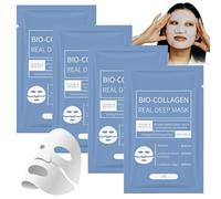 Collagen Deep Face Mask,Collagen Face Mask Overnight, Bio-Collagen Real Deep Mask, Hydrating, Pore Minimizing, Elasticity Improvem, Smooth Fine Lines and Wrinkles(4PCS)
