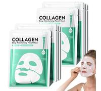 Collagen Deep Moisturizing Face Masks, Intensive Hydration & Firming Masks for Dry Skin, Smoothly & Skin Elasticity Boost, Facial Overnight Hydrating for Women & Men (10)