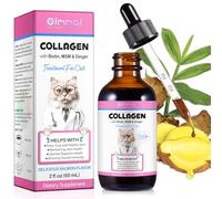 Collagen Drop for Cats - Biotin, MSM & Ginger - Shinny Coat, Healthy Skin - Maintains Joint Health - Boost Immunity - Salmon Flavor, 60ml