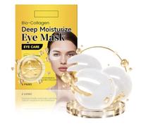 Collagen Eye Mask, Three-Zone Hydrogel Patches for Eye Contour, 5 Pairs | Octapeptide, Collagen and Essence Blend, Three-Zone Coverage, 5 Individually Packed Pairs for Home, Travel or Make-Up
