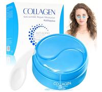 Collagen Eye Pads Anti Aging, 60 Pcs Hyaluronic Acid Eye Pads Against Dark Circles, Bags, Wrinkles, Dark Circles & Puffiness, Cooling Moisture