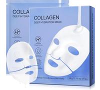 Collagen Face Mask, Anti-Wrinkle Lifting Collagen Moisturising Mask, Facial Hydrogel Masks for All Skin Types 6PCS
