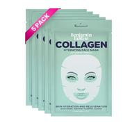 Benjamin Button® Hydrolysed Collagen & Hyaluronic Acid Face Mask | Instant Plumping & Anti-Aging | Premium Korean Beauty Treatment (5 Count (Pack of 1)