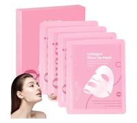 Collagen Face Mask Overnight, Collagen Glow Up Mask 2.0, Deep Hydrating Masks for Wrinkle Reduction and Pore Minimization - Glow Like Glass Skin (1 Box)