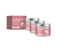 Collagen Face Mask, Overnight Wrapping Moisturizing Mask, Deep Hydrating Facial Skin Care, Boosts Softness & Smoothness, Ideal Night Care Routine for All Skin Types (3PC)