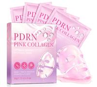Collagen Face Mask,Salmon PDRN Collagen Face Mask for Firming & Plump Skin | Overnight Face Mask for Radiant Glow, Elasticity, Moisturizing - Hydrogel Face Mask Skin Care - All Skin Types - 4 Count