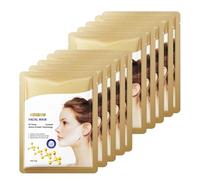 Collagen Face Mask V-Line, Double Chin Reducer, V Line Face Lifting Chin Mask, 3D Lifting Face Tape for Skin Firming Aging & Tightening, Neck Lift Tape Chin Lifting Mask with Ear Loops, 16g (10PC)