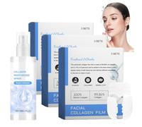 Collagen Film Mask, Collagen Mist Spray Set, Soluble Collagen Supplement Film,Collagen Hydrating Face Mask,Pure Collagen Films,Prevent Fine Lines and Protect Skin, Anti Aging Face Mask (3 Set)