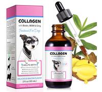 Collagen for Dogs Collagen Supplement Liquid Dog Collagen Drops with Biotin, MSM & Ginger Support Dog Itchy Joints Skin Skin &Coat Health, for All Breeds & Sizes 60ml