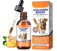 Collagen for Dogs, Liquid Dog Collagen Drops 60ml - with Biotin, MSM & Ginger, Supports Joint, Skin & Coat and Enhanced Vitality