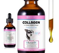 Collagen for Dogs, Skin and Coat Supplement, Liquid Collagen for Dogs Itch Relief, Strength Joint Support, Flexibility & Mobility, Hip and Joint Supplement, 60ml