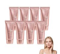 Collagen Foundation with SPF 50 & Hyaluronic Acid - Hydrating Sunscreen Foundation with Collagen & SPF 50 - Daily Use Protein Infused Cover, Lightweight Sunscreen for Face, Quick uv (8 boxes)
