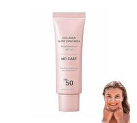 Collagen Glow Sunscreen SPF 50, Korean Sunscreen SPF 50 Face Moisturiser, Broad Spectrum Lightweight Face Sunscreen For All Skin Tones, Moisturising Hydrating Sun Screen For Daily Use (1PC)