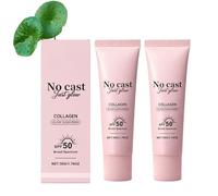 Collagen Glow Sunscreen SPF50 - 2PCS Face Sunscreen with No White Cast, Broad Spectrum UV Protection, Lightweight & Non-Greasy Daily Sunscreen-collagen face sunscreen, Suitable for All Skin Tones