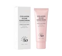 Collagen Glow Sunscreen SPF50 Face Sunscreen with No White Cast, Collagen Centella Sunscreen, Broad Spectrum UV Protection, Non-Sticky, Hydrating Formula, for All Skin (1 PCS)