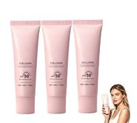 Collagen Glow Sunscreen SPF50, Natural Sun Cream Face & Sun Lotion, Hydrating Korean Sunscreen, Lightweight & Non-greasy, Suitable for All Skin Tones (3pcs)