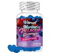 Collagen Gummies by VIBRANT GOLD | High Strength Marine Collagen Supplement | Advanced Superior Hydrolysed Collagen Peptides | Triple Strength Pure Formulation Supplement | 60 Gummies