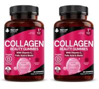 Collagen Gummies - High Strength Type l Bovine Collagan Beauty Supplement - Advanced Superior Type 1 Hydrolysed Collagen Peptides - Added Biotin, Vitamin C & Folic - 60 Gummies (Pack of 2)