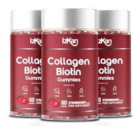 Collagen Gummies with Zinc, Biotin, Vitamin C & E - Type 1 Hydrolysed Collagen for Hair, Glowing Skin Nails & Joint Support - High Absorption, Gluten-Free, Natural Strawberry Flavour - 60 Gummies (2)