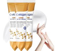 Collagen Hand Cream for Dry Cracked Hands, Anti-Aging & Firming Lotion with 10x Active Protein, Intensive Moisturizing Repair for Rough Skin & Fine Lines, Non-Greasy & Fast Absorbing (3pcs)