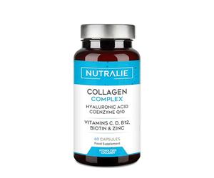 Collagen Hyaluronic Acid - Hydrolysed + Biotin and Q10 - Vitamins C, D, B12 and Zinc - Collagen Complex - 60 Capsules Nutralie