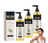 Collagen Lifting Body Oil, Lightweightly Non-Greasy Formulas, Moisturize & Nourish Skin, Smooth Fine Lines & Stretch Marks, Firm Body Oil for Neck Chest Arms Legs Thighs, Suitable for All Skin (3PCS)