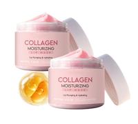 Collagen Lip Mask (2PCS), Lip Sleeping Mask Overnight, Lip Plumper with Hyaluronic acid, Shea Butter for Softer Lips, Nourish & Hydrate Lips, Lip Moisturizer Wrinkle Repair, Lip Butter Balm for Dry