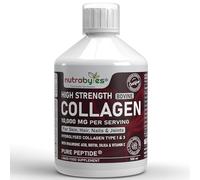 Collagen Liquid 10000mg, Hydrolysed Peptides - Hyaluronic Acid, Biotin, Silica, Vitamin C, Vitamin B12 - Healthy Skin, Hair, Nails, Joints, Muscles - Grass Fed Bovine - Liquid Collagen for Women & Men