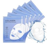 Collagen Mask, Collagen Mask, Deep Hydration Mask, Hyaluronic Deep Hydration, Advanced Collagen Booster, Reduce Fine Lines & Wrinkles, Pore Minimizing, Elasticity Improvement (Blue 6pcs)