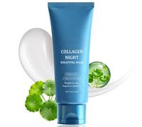Collagen Night Wrapping Mask, Collagen Face Mask Overnight Peel-Off, Improves Skin Elasticity & Reduces Sagging, Brightening Peel Off Face Mask with Niacinamide & Hyaluronic Acid for Glowing Skin,75ml