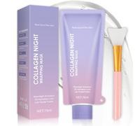 Collagen Night Wrapping Mask, Collagen Face Mask Overnight With Brush, Peel Off Face Masks, Facial Mask For Glowing Skin, Firming and Hydration, Reduces Dullness and Wrinkles, Improves Elasticity,75ml