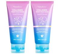Collagen Night Wrapping Mask | Collagen Overnight Peel-Off Mask with Hyaluronic Acid, Peel Off Face Masks Skincare & Deep Hydration, Firming & Pore Minimizing, Reduces Fine Lines, Wrinkles (Pack of 2)