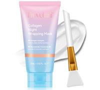 Collagen Night Wrapping Mask,Collagen Overnight Wrapping Peel Off Face Mask for Hydration & Elasticity, Reduce Sagging & Dullness, Tight Skin Mask-2.53 fl.oz (Brush Included) (75 ML)