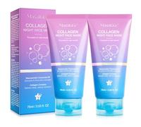 Collagen Night Wrapping Mask,Collagene Mask,Collagen Overnight Wrapping Peel Off Facial Mask,Deep Hydration,Fade Wrinkle & Improves Skin Elasticity,Reduces Sagging & Dullness for Glowing Skin (2PC)