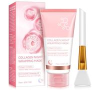 Collagen Night Wrapping Mask, Overnight Collagen Face Mask, Peel Off & Deep Hydration & Anti-Aging & Elasticity, Moisturiser Skin Care For Dry, Dehydrated Skin, 75ml