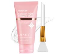 Collagen Night Wrapping Mask, Peel Off Face Mask with Jelly Brush, Jelly Masks for Facials Professional Korean Skin Care, Elasticity & Hydration Care Overnight Collagen Mask for Women